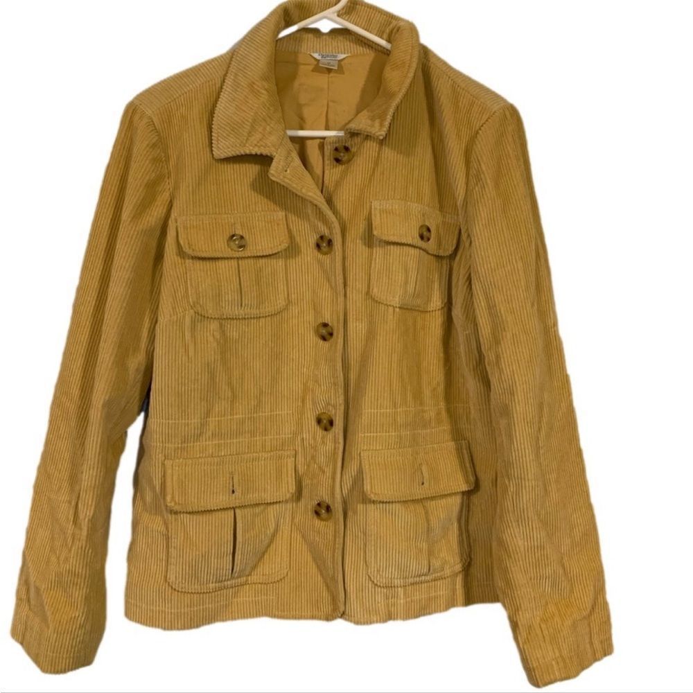 Christopher & Banks Medium Yellow Corduroy Jacket